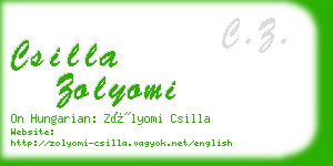 csilla zolyomi business card